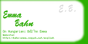 emma bahn business card